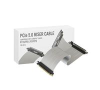 LINKUP - AVA5 Cavo Riser PCIE 5.0 | Pronto per RTX5090 RX9070 GPU | Velocità x16 128GB/s | Compatibile con PCIE 4.0 e WRX80/WRX90E | Angolo dritto Bianco 30cm (Lunghezza totale 34cm)