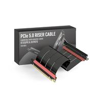 LINKUP - AVA5 Cavo Riser PCIE 5.0 | Pronto per RTX5090 RX9070 GPU | Velocità x16 128GB/s | Compatibile con PCIE 4.0 e WRX80/WRX90E | Angolo dritto Nero 20cm (Lunghezza totale 24cm)