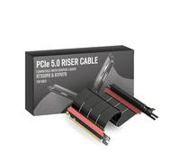 LINKUP - AVA5 Cavo Riser PCIE 5.0 | Pronto per RTX5090 RX9070 GPU | Velocità x16 128GB/s | Compatibile con PCIE 4.0 e WRX80/WRX90E | Angolo Sinistro Nero 15cm (Lunghezza totale 19cm)