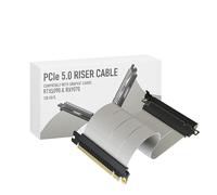 LINKUP - AVA5 Cavo Riser PCIE 5.0 | Pronto per RTX5090 RX9070 GPU | Velocità x16 128GB/s | Compatibile con PCIE 4.0 e WRX80/WRX90E | Angolo dritto Bianco 20cm (Lunghezza totale 24cm)