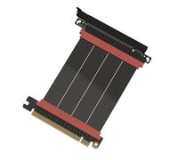 LINKUP - AVA5 Cavo Riser PCIE 5.0|Pronto per RTX5090 RX9070 GPU|Velocità x16 128GB/s|PCIE 4.0, WRX80/WRX90E, SilverStone Fortress Mini-ITX Compatibile|Angolo dritto Nero 10cm (Lunghezza totale 14cm)