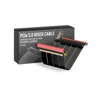 LINKUP - AVA5 Cavo Riser PCIE 5.0|Pronto per RTX5090 RX9070 GPU|x16 128GB/s|Compatibile con Thermaltake TR100 e PCIE 4.0|Progettato per case Mini ITX|Doppia inversa, Nero 21cm (Lunghezza totale 23cm)