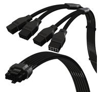 LINKUP - Cavo di Alimentazione ad Alta Corrente PCIE 5.0 16Pin (12+4) AVA 600W | 16AWG, Tipo Stampato, Saldato & Rivestito |Per PSU PCIE 4.0 4x8Pin |Compatibile con RTX50 & RTX40 & RTX30 FE |45cm Nero