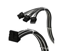 LINKUP - Cavo di Alimentazione PCIE 5.0 Angolo Sinistro 16Pin (12+4) to 3x8Pin | 16AWG Rivestito | Compatibile con GPU RTX50 & RTX40 & RTX30 FE | Progettato solo per PSU ASUS/EVGA | 70cm