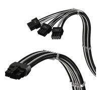 LINKUP - Cavo di Alimentazione PCIE 5.0 Molded & Soldered 16Pin (12+4) to 3x8Pin | 16AWG Rivestito | Compatibile con GPU RTX50 & RTX40 & RTX30 FE | Progettato solo per PSU ASUS/EVGA | 70cm