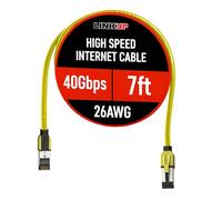 LINKUP Cavo patch Ethernet Cat8, certificato 40 Gbps, doppia schermatura, 2000 MHz (2 GHz), Cat8.1. Cavo LAN a prova di futuro compatibile con rete Cat7A, Cat7, Cat6A, 25G, 10G, 1G [giallo] - 2,1 m
