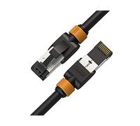 LINKUP - Certificato Versiv┃Cavo Ethernet Cat7-90cm (Confezione da 1) Cavi patch S/FTP RJ45 a doppia schermatura 10G┃per Internet LAN Switch Router Pannello Gaming┃Altissima velocità┃26AWG Nero