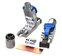 LINKUP - RJ45 Connectors Cat6A (2 Pack) Shielded Metal Die-Cast Field Modular Termination Plug | 10G Easy Internet Tool Free Plugs | For Cat6A up to 22AWG Solid Bulk S/FTP Ethernet Cable [Blue]