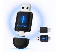 LinkWave Adattatore wireless CarPlay, compatibile con Apple CarPlay e Android Auto, USB-A/USB-C dongle 2 in 1, converte cablato in wireless, connessione rapida 3s, Wi-Fi 5,8 GHz, Bluetooth 5.2