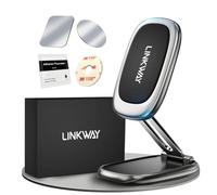 LINKWAY Porta Cellulare Auto Magnetico【 Pieghevole in lega Supporto Cellulare Auto Magnetico Pieghevole 】 Calamita Telefono Auto 360° compatibile con iPhone Samsung Tutti gli smartphone