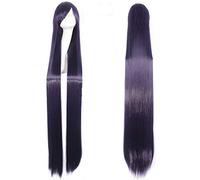 LINLINCD - 150 cm Straight Super Long Anime Cosplay Wig with Bangs Synthetic Hair Black Blue Purple Red Orange White Wigs For Women Rose Net White Purple