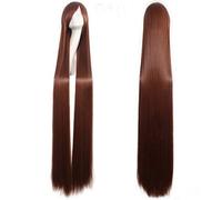LINLINCD - 150 cm Straight Super Long Anime Cosplay Wig with Bangs Synthetic Hair Black Blue Purple Red Orange White Wigs For Women Rose Net White Brown