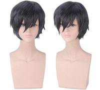 LINLINCD 2018 Anime Giapponese Darling In Il Franxx Cosplay Hiro Cosplay Donna Capelli Neri Corti 23 cm/9,06 pollici Capelli Sintetici