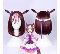 LINLINCD Adulto Ragazza Uma Musume Bella Derby Cosplay Parrucca 01 Settimana speciale Breve Colori misti Capelli sintetici dritti