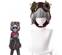 LINLINCD Anime Coser Game Anime Parrucca Cosplay Identity V Parrucca Tracy Reznik Parrucca da donna Gradiente di colore grigio argento con cappuccio parrucca per Halloween