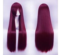 LINLINCD Anime Cosplay Parrucca 100 cm Rosa Net Lungo Diritto Anime Cosplay Parrucca Bionda Verde Rosso Viola Bianco Halloween Costume Parrucche Per Donne Sintesi 04