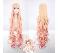 LINLINCD Anime Cosplay Parrucca 120 cm Macross Shery Giallo Rosa Ombre Parrucca Lunga Ondulata Sintetica Anime Cosplay Parrucche Per Donne Costume Festa