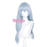 LINLINCD Anime Cosplay Parrucca Jujutsu Kaisen Mahito Cosplay 70cm Lungo Natale Argento Blu Parrucca Grigio Cosplay Anime Cosplay Parrucche Sintetiche Resistente al Calore
