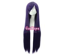 LINLINCD Anime Cosplay Parrucca Rei Hino Cosplay Sailor Mars Cosplay Donna Parrucca Viola Diritta Parrucca Cosplay Anime Parrucca Sintetica Resistente al Calore Halloween