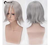 LINLINCD Anime Giapponese Tokyo Ghul Re Renji Yomo Cosplay Parrucca Corvo Breve Splitter Parrucca Diritta Halloween Gioco di ruolo