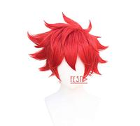 LINLINCD -Anime. Sk8. La parrucca Infinity Reki Kyan Cosplay rossa capelli spinosi, capelli corti in fibra resistente al calore+berretto unisex per adulti