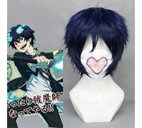 LINLINCD -AO Nessun esorcista blu Okumura Rin blu corto resistente al calore capelli Perucas Cosplay Costume Wig+cuffia parrucca