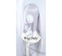 LINLINCD Cosplay wig 100 cm argento viola Re: vivere in un mondo diverso da Zero Emilia resistente al calore parrucca Cosplay costume+solo parrucca gratuita