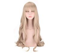 LINLINCD Cosplay wig 2024 New DARLING in FRANXX Code 556 KOKORO Cosplay Parrucca lunga ondulata capelli sintetici ricci + cappuccio parrucca taglia unica PL-462
