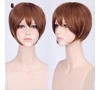 LINLINCD Cosplay wig 24 colori 30 cm bobo capelli corti rosso argento grigio chiaro oro giallo verde rosa viola arancione bianco universale Cosplay parrucca Pony K047-6