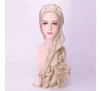 LINLINCD Cosplay wig Alice nel paese delle meraviglie, parrucche per cosplay lunghe 80 cm, per donne anime film ricci Wavy Hair Parrucca per capelli per feste, beige, argento, beige