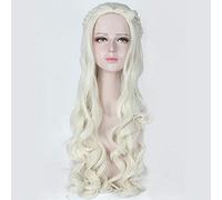 LINLINCD Cosplay wig Alice nel paese delle meraviglie, parrucche per cosplay lunghe 80 cm, per donne anime film ricci Wavy Hair Parrucca per capelli per feste, beige, argento, argento