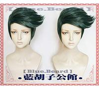 LINLINCD Cosplay wig alta qualità nuovo JoJo bizzarro Adventure Rohan Kishibe Cosplay parrucca corta verde scuro resistente al calore sintetico parrucche+cappuccio parrucca