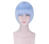 LINLINCD Cosplay wig anime Ayanami Rei blu parrucca corta Cosplay costume EVA resistente al calore capelli sintetici donne Cosplay parrucche