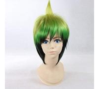LINLINCD Cosplay wig anime Blue Exorcist Amaimon Cosplay parrucca Ao no esorcista gioco di ruolo Amaimon Green capelli corti + parrucca Cap As The Picture