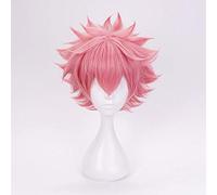 LINLINCD Cosplay wig anime boku no eroe Academia Mina Ashido Parrucca Cosplay Costume Il mio eroe Academia Donna Capelli corti Rosa Halloween Party Parrucche