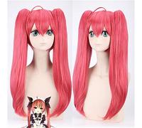 LINLINCD Cosplay wig anime date a live itsuka kotori parrucca cosplay costume da donna adulto rosso lungo resistente al calore parrucche sintetiche con doppia coda di cavallo