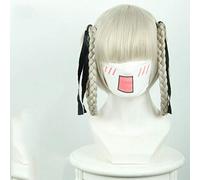 LINLINCD Cosplay wig anime Devil's Blade Bocca Hei Nosuke Sexual Turn blu scuro gradiente capelli lunghi Cosplay parrucca taglia unica grigio