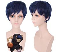 LINLINCD Cosplay wig anime Kuroko no Basuke GAKUEN Aomine Daiki Parrucca Cosplay Costume Kurokos Basketball Breve Parrucche sintetiche resistenti al calore Aomine Daiki