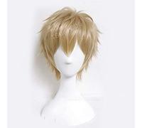 LINLINCD Cosplay wig anime ONE PUNCH-MAN Genos Parrucca corta Cosplay Costume capelli sintetici resistenti al calore uomo parrucche + parrucca come foto