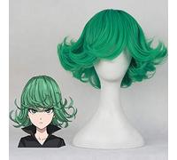 LINLINCD Cosplay wig anime One Punch Man Senritsu No Tatsumaki Cosplay Parrucca 30 cm breve ricci ondulati resistenti al calore parrucche sintetiche e parrucca