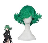 LINLINCD Cosplay wig anime One Punch Man Senritsu No Tatsumaki Cosplay parrucche verdi ricci corti capelli sintetici per donne feste costume parrucca KUMZ5473