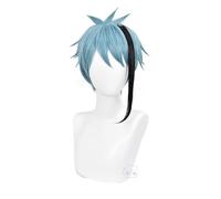 LINLINCD Cosplay wig anime Twisted-Wonderland Floyd Jade Short Wig Cosplay Costume resistente al calore sintetico capelli Wigs+Wig Cap giada