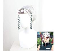 LINLINCD Cosplay wig anime uccisione di demoni Kimetsu No Yaiba Uzui Tengen Parrucca Cosplay Costume Grigio Argento Corta Coda di Cavallo per Halloween Party