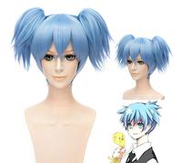 LINLINCD Cosplay wig assassinio aula shiota nagisa Cosplay capelli blu parrucca sintetica parrucca corta base trecce Halloween per adulti