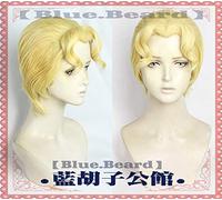 LINLINCD Cosplay wig Barba blu JoJos bizzarra avventura Kira Yoshikage Cosplay parrucca Kira Yoshikage stile gioco di ruolo capelli biondi taglia unica Kira Yoshikage