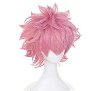 LINLINCD Cosplay wig Boku non un eroe Academia Mina Ashido Parrucca Cosplay Costume Mio Eroe Academia Uomo Donna Corto Capelli Artificiali Partito Gioco di Ruolo, Taglia unica Rosa
