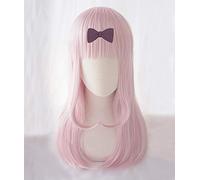 LINLINCD Cosplay wig Chika Fujiwara rosa parrucca Cosplay Kaguya-sama: l'amore è guerra capelli resistenti al calore Cosplay parrucche+arco forcina parrucca e arco