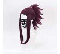 LINLINCD Cosplay wig Coaroad LOL KDA Akali Cosplay Parrucche Akali The Rogue Assassin Capelli Sintetici Nuova Pelle Cosplay Copricapo Lunghi Capelli Viola per Donne Taglia unica