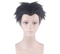 LINLINCD Cosplay wig demoni uccisione Kimetsu no Yaiba Gyoumei Himejima Kyoumei Parrucca corta per cosplay Costume di capelli sintetici resistenti al calore da uomo parrucche arancioni