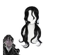 LINLINCD Cosplay wig demoni uccisione Kimetsu no Yaiba Kibutsuji Muzan Parrucche Cosplay Costume nero corto riccio resistente al calore parrucca sintetica Kibutsuji Muzan